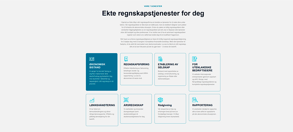 Profesjonell og brukervennlig layout